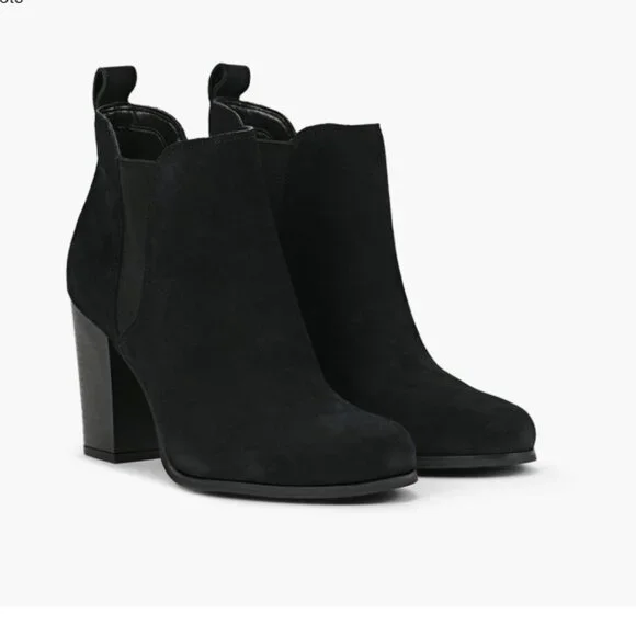Michael Kors Black Suede Heeled Boots Size 8.5 NWOT - Picture 1 of 9
